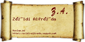 Zöldi Alfréda névjegykártya